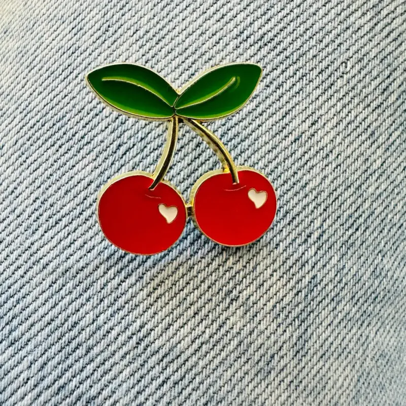 Enamel Cherry Pin