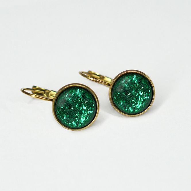 Hovedbilde Dots Øredobber - Emerald glitter