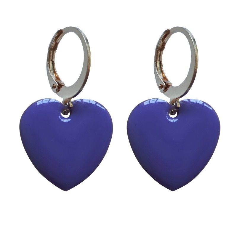 Hearts Øredobber - Purple